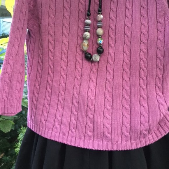 Beautiful NWOT English Necklace in Dusky Pink, Silver & Black - Picture 5 of 6